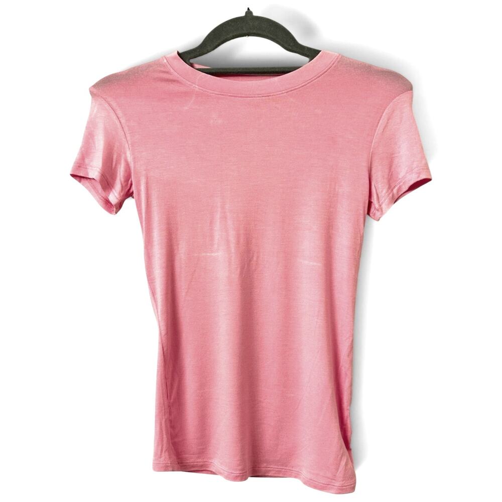 Haley & June Pink Slim Fit Crewneck T-Shirt Women's XS NWOT Soft